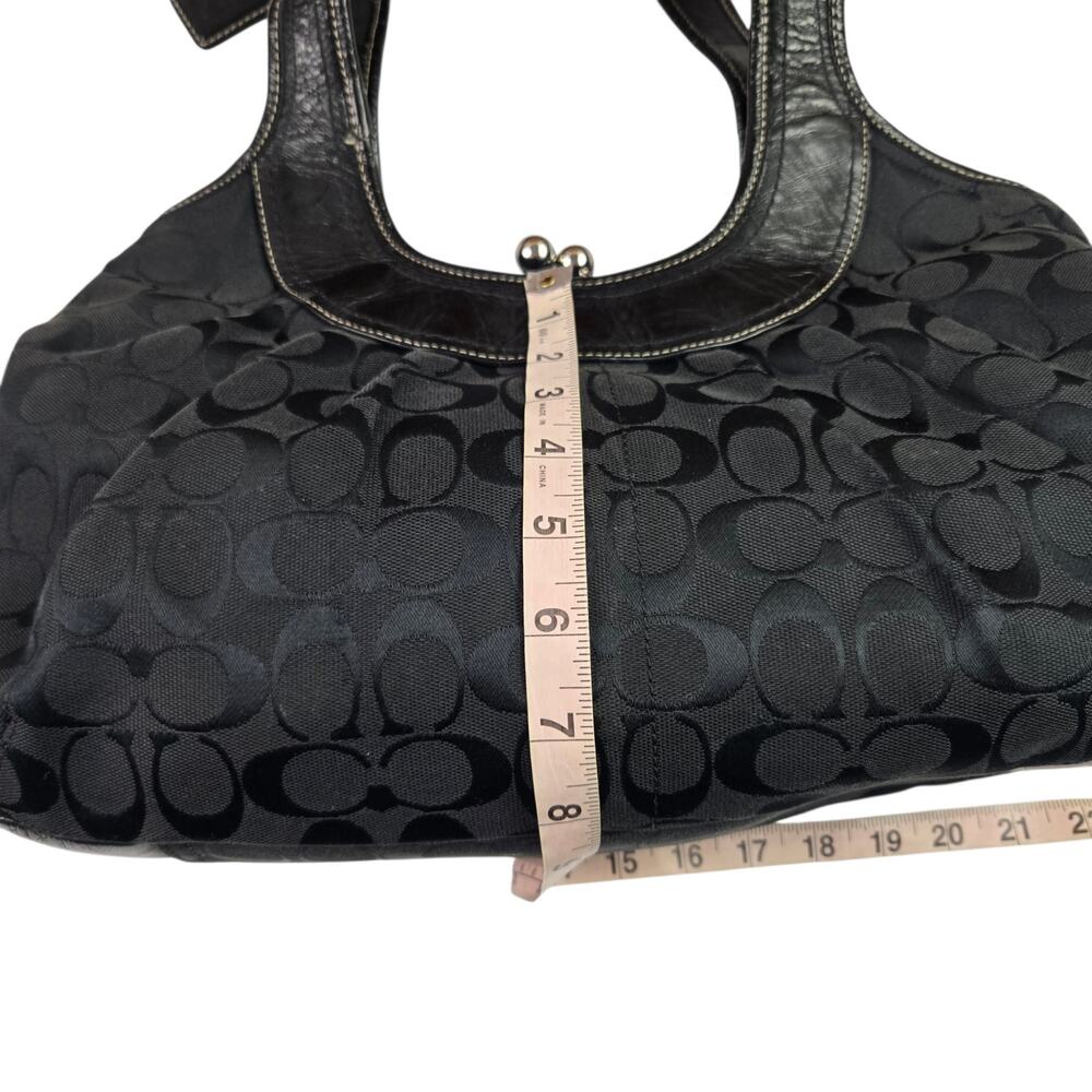 Y2K Coach Ergo Signature Coach Kisslock Black Hobo Shoulder Bag RARE - Picture 3 of 10